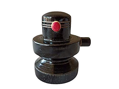 Thenkumari Beautifully Handcrafted Wooden Shivalingam/Shivling Idol Shiva Idol Showpiece for Puja (6 cm) Pack of 2